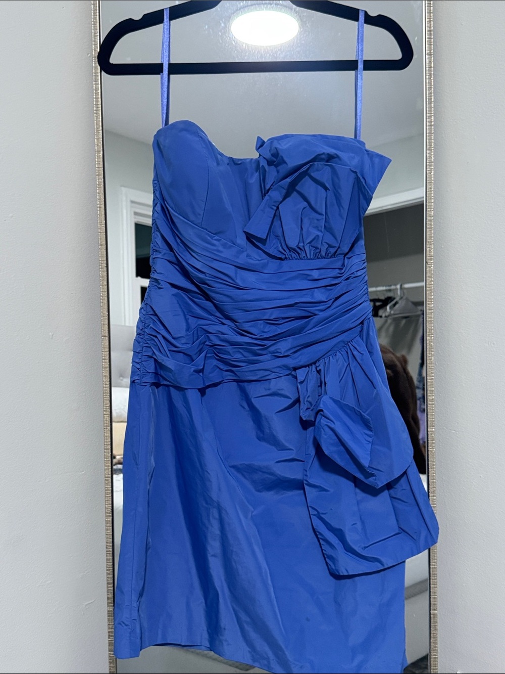 Max & Cleo Strapless Royal Blue Ruched Cocktail Dress